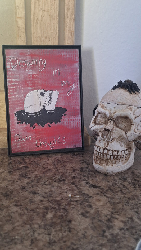 "Drowning In My Thoughts" 5inx7in Framed Print